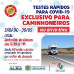 Prefeitura e Polícia Militar de Orleans realizam ação de combate ao Covid-19 para caminhoneiros