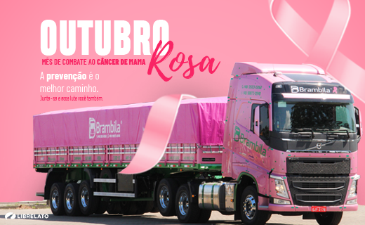 Caminhão rosa na cidade 