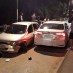 Dois veículos se envolvem em acidente na Ponte da Coloninha, em Orleans