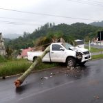 Motorista perde o controle e colide em coqueiro, em Orleans