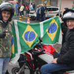 Grande número de caminhões e tratores agrícolas, na carreata deste dia 7, em Orleans
