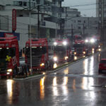 Grande número de caminhões e tratores agrícolas, na carreata deste dia 7, em Orleans