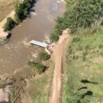 Imagens aéreas mostram as áreas mais atingidas pela chuva, em Orleans