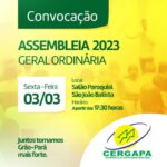 Cergapa convoca associados para Assembleia Geral dia três de março