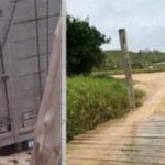 Veículo com seis bovinos suspeitos de furto foi localizado após ponte quebrar, em Grão-Pará
