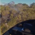 Bombeiros militares de Orleans, juntamente com SAER Sul combatem incêndio no Parque Nacional de São Joaquim