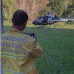 Bombeiros militares de Orleans, juntamente com SAER Sul combatem incêndio no Parque Nacional de São Joaquim