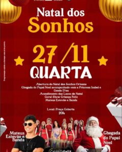 Abertura do Natal dos Sonhos em Orleans será dia 27 de novembro