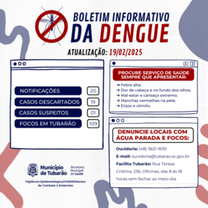 Tubarão ultrapassa 100 focos do mosquito da dengue somente em 2025
