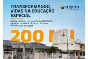 Cegero destina 200 mil para Apae finalizar obras no terceiro piso da Escola de Educação Especial