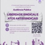 MPT-SC realiza Audiência Pública para debater sobre liberdade sindical e atos antissindicais