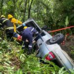 Capotamento de veículo foi registrado em Lauro Müller nesta segunda-feira (19)