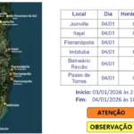 Defesa Civil alerta para risco de alagamentos costeiros em Santa Catarina