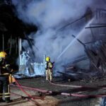 Bombeiros combatem incêndio em estufa de secagem de milho em Lauro Müller