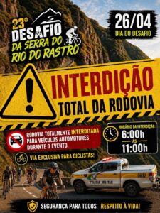 Serra do Rio do Rastro será interditada para realização de evento esportivo