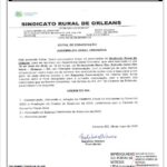 EDITAL DE CONVOCAÇÃO - Assembleia Geral Ordinaria do Sindicato Rural de Orleans