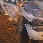 Colisão entre dois veículos deixa motorista ferido na SC-108, em Braço do Norte